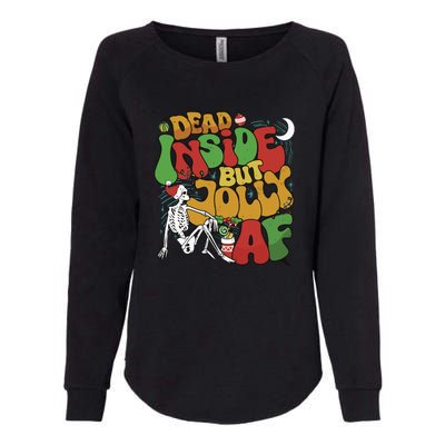 Dead Inside But Jolly Af Christmas Womens California Wash Sweatshirt