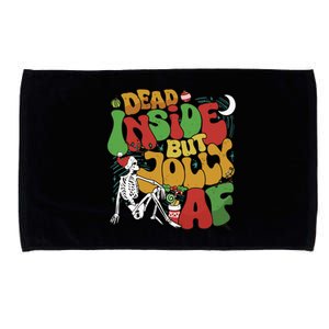 Dead Inside But Jolly Af Christmas Microfiber Hand Towel