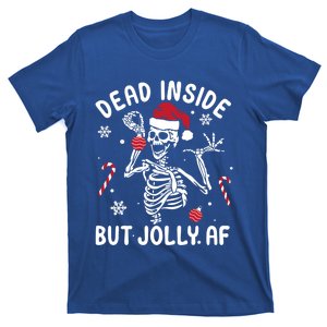 Dead Inside But Jolly Af Skeleton Santa Retro Christmas Xmas Gift T-Shirt