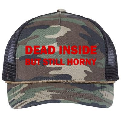 Dead Inside But Still Horny Classic Retro Rope Trucker Hat Cap