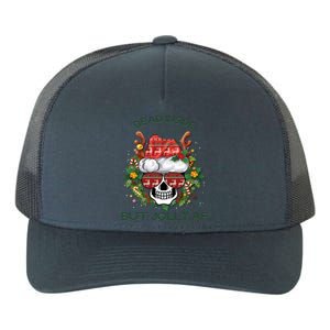 Dead Inside But Jolly Af Skeletons Skull Santa Hat Christmas Gift Yupoong Adult 5-Panel Trucker Hat