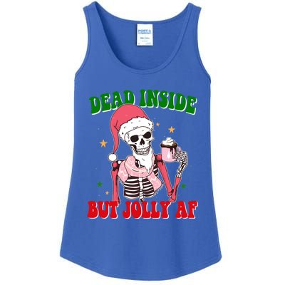 Dead Inside But Jolly Af Skulls Christmas Christmas Skulls Meaningful Gift Ladies Essential Tank