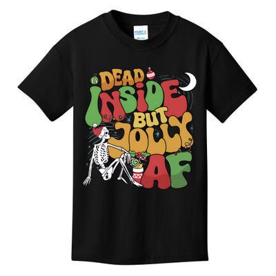 Dead Inside But Jolly Af Christmas Holiday Kids T-Shirt