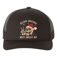 Dead Inside But Jolly Af Funny Skeleton Lights Christmas Sweatshirt Yupoong Adult 5-Panel Trucker Hat