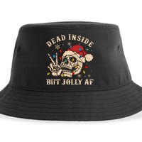 Dead Inside But Jolly Af Funny Skeleton Lights Christmas Sweatshirt Sustainable Bucket Hat