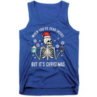 Dead Inside But Its Christmas Skeleton Coffee Xmas Tank Top