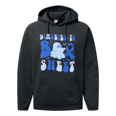 Diabetes Is Boo Sheet Halloween ghost Diabetes awareness Performance Fleece Hoodie