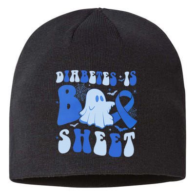 Diabetes Is Boo Sheet Halloween ghost Diabetes awareness Sustainable Beanie