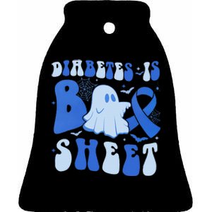 Diabetes Is Boo Sheet Halloween ghost Diabetes awareness Ceramic Bell Ornament