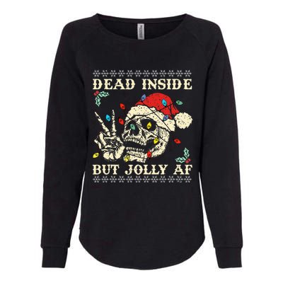 Dead Inside But Jolly AF Skeleton Santa Christmas   Womens California Wash Sweatshirt