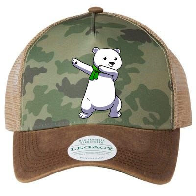 Dabbing Ice Bear Christmas Dab Polar Bear Legacy Tie Dye Trucker Hat