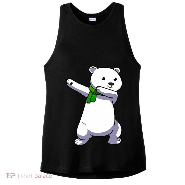 Dabbing Ice Bear Christmas Dab Polar Bear Ladies PosiCharge Tri-Blend Wicking Tank