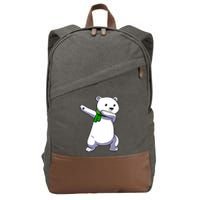 Dabbing Ice Bear Christmas Dab Polar Bear Cotton Canvas Backpack