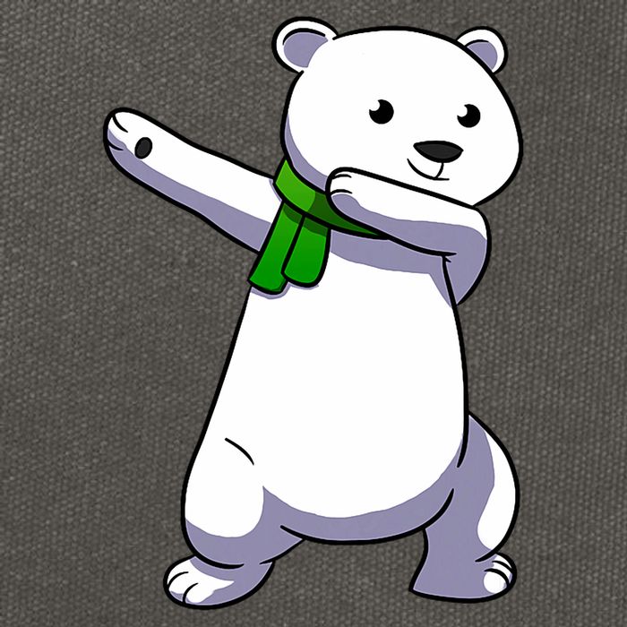 Dabbing Ice Bear Christmas Dab Polar Bear Cotton Canvas Backpack
