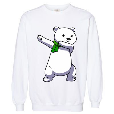 Dabbing Ice Bear Christmas Dab Polar Bear Garment-Dyed Sweatshirt