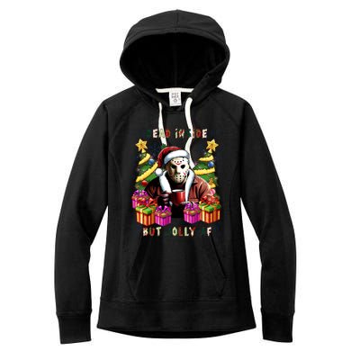 Dead Inside But Jolly Af Voorhees Christmas Women's Fleece Hoodie