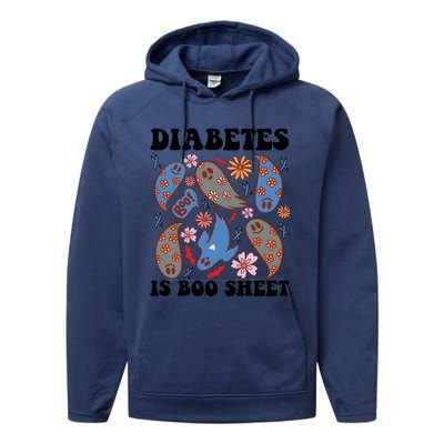 Diabetes Is Boo Sheet Halloween Ghoul Ghost Performance Fleece Hoodie