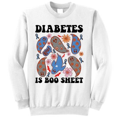 Diabetes Is Boo Sheet Halloween Ghoul Ghost Sweatshirt