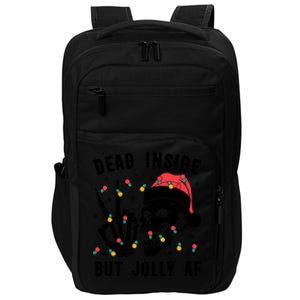 Dead Inside But Jolly Christmas Sarcastic Skeleton Skull Meaningful Gift Impact Tech Backpack