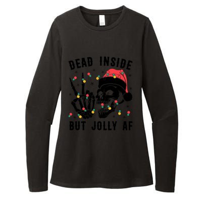 Dead Inside But Jolly Christmas Sarcastic Skeleton Skull Meaningful Gift Womens CVC Long Sleeve Shirt