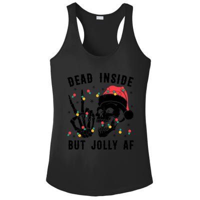 Dead Inside But Jolly Christmas Sarcastic Skeleton Skull Meaningful Gift Ladies PosiCharge Competitor Racerback Tank