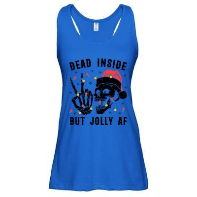 Dead Inside But Jolly Christmas Sarcastic Skeleton Skull Meaningful Gift Ladies Essential Flowy Tank