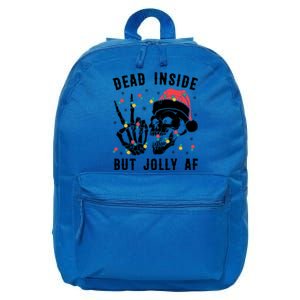 Dead Inside But Jolly Christmas Sarcastic Skeleton Skull Meaningful Gift 16 in Basic Backpack