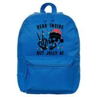 Dead Inside But Jolly Christmas Sarcastic Skeleton Skull Meaningful Gift 16 in Basic Backpack