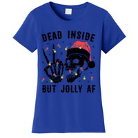 Dead Inside But Jolly Christmas Sarcastic Skeleton Skull Meaningful Gift Women's T-Shirt