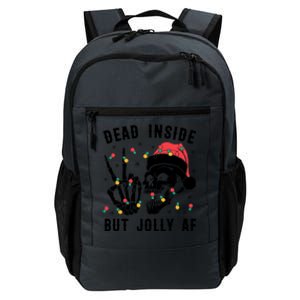 Dead Inside But Jolly Christmas Sarcastic Skeleton Skull Meaningful Gift Daily Commute Backpack