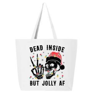 Dead Inside But Jolly Christmas Sarcastic Skeleton Skull Meaningful Gift 25L Jumbo Tote