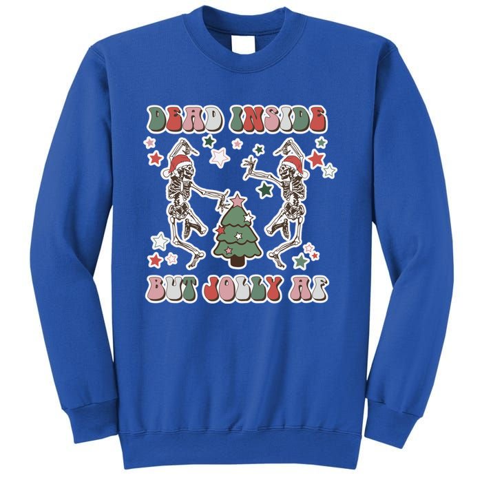 Dead Inside But Jolly Dancing Skeletons Christmas Great Gift Sweatshirt