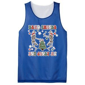 Dead Inside But Jolly Dancing Skeletons Christmas Great Gift Mesh Reversible Basketball Jersey Tank