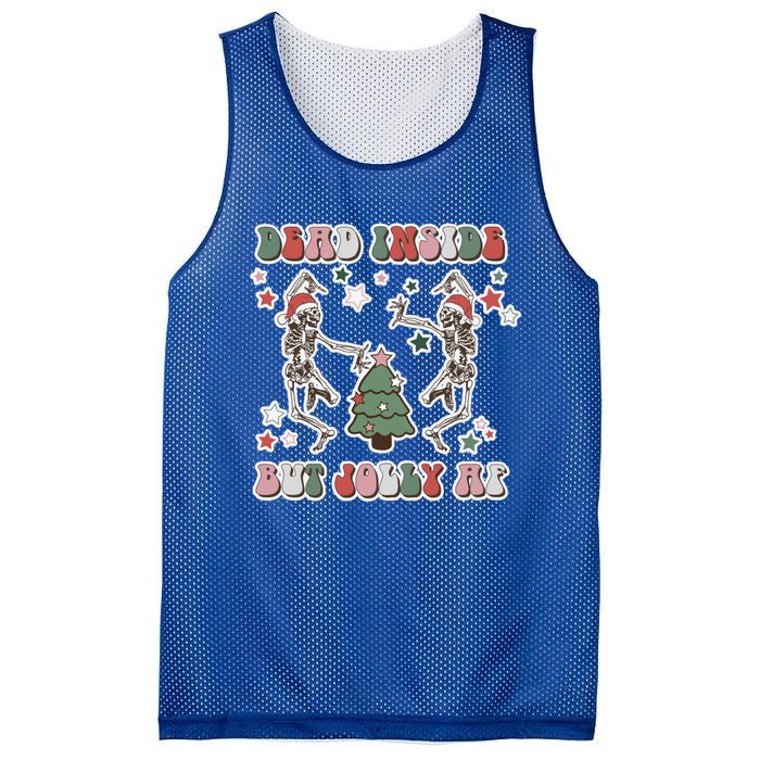 Dead Inside But Jolly Dancing Skeletons Christmas Great Gift Mesh Reversible Basketball Jersey Tank