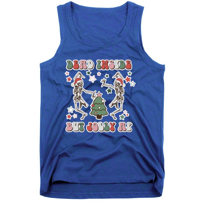 Dead Inside But Jolly Dancing Skeletons Christmas Great Gift Tank Top