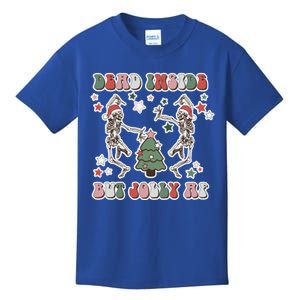 Dead Inside But Jolly Dancing Skeletons Christmas Great Gift Kids T-Shirt