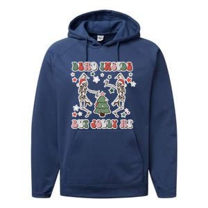 Dead Inside But Jolly Dancing Skeletons Christmas Great Gift Performance Fleece Hoodie