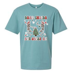 Dead Inside But Jolly Dancing Skeletons Christmas Great Gift Sueded Cloud Jersey T-Shirt