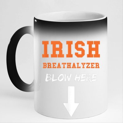 Dirty Irish Breathalyzer Adult St Patricks Day 11oz Black Color Changing Mug