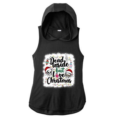 Dead Inside But Love Christmas Messy Bun Skeleton Merry Xmas Gift Ladies PosiCharge Tri-Blend Wicking Draft Hoodie Tank