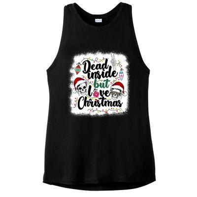 Dead Inside But Love Christmas Messy Bun Skeleton Merry Xmas Gift Ladies PosiCharge Tri-Blend Wicking Tank