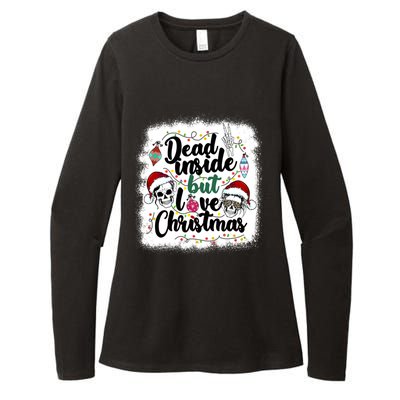 Dead Inside But Love Christmas Messy Bun Skeleton Merry Xmas Gift Womens CVC Long Sleeve Shirt