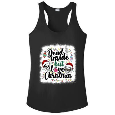 Dead Inside But Love Christmas Messy Bun Skeleton Merry Xmas Gift Ladies PosiCharge Competitor Racerback Tank