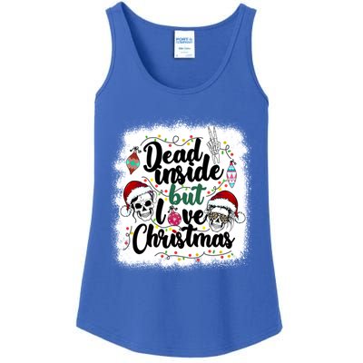 Dead Inside But Love Christmas Messy Bun Skeleton Merry Xmas Gift Ladies Essential Tank