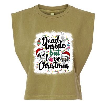 Dead Inside But Love Christmas Messy Bun Skeleton Merry Xmas Gift Garment-Dyed Women's Muscle Tee