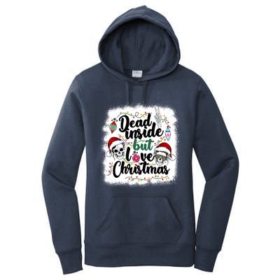 Dead Inside But Love Christmas Messy Bun Skeleton Merry Xmas Gift Women's Pullover Hoodie