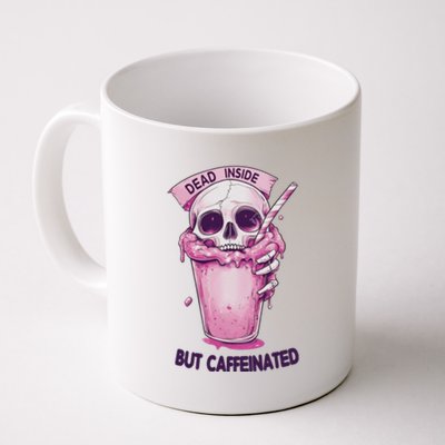 Dead Inside But Caffeinated Spooky Halloween Skull Coffee Mug