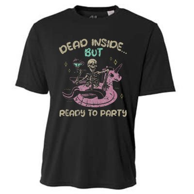 Dead Inside But Ready To Party Skeleton Cooling Performance Crew T-Shirt