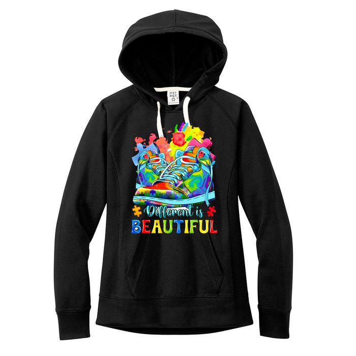 Different Is Beautiful Autism Awareness Funny Shoes Women's Fleece Hoodie