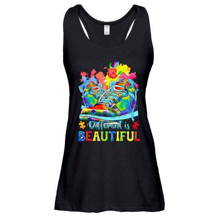 Different Is Beautiful Autism Awareness Funny Shoes Ladies Essential Flowy Tank